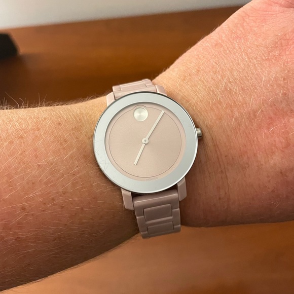 Movado bold pink ceramic watch
